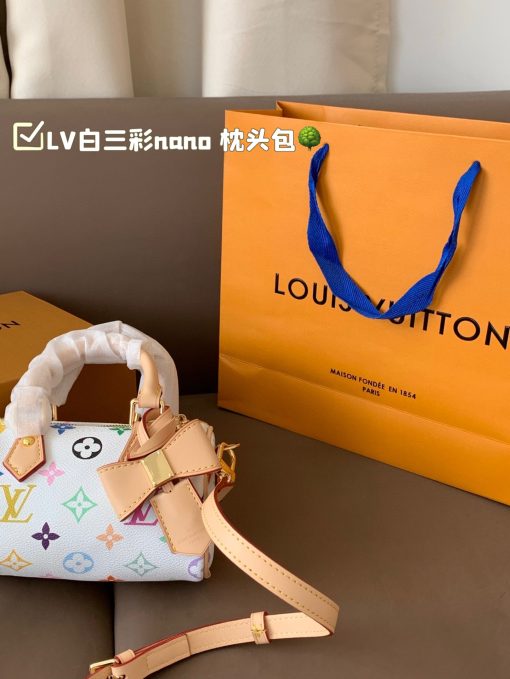 LV white tri-color nano pillow bag - Image 4