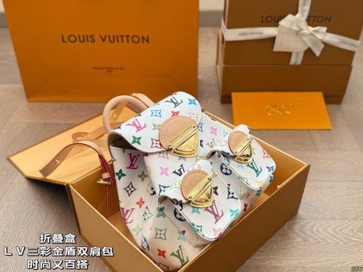 LV Tri-color Golden Shield backpack