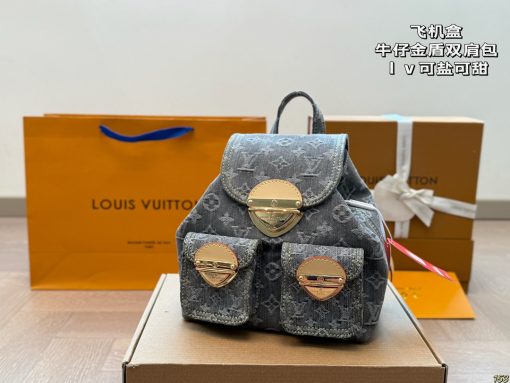 LV denim backpack