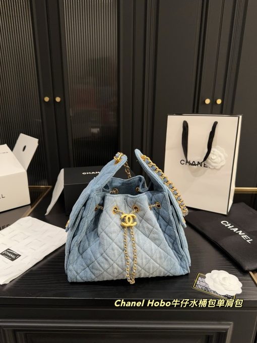 Chanel denim bucket bag - Image 2