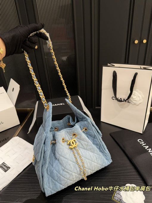 Chanel denim bucket bag - Image 7