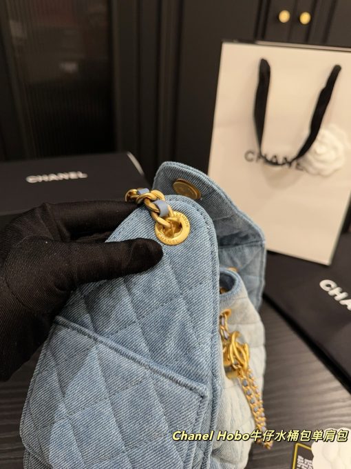 Chanel denim bucket bag - Image 8