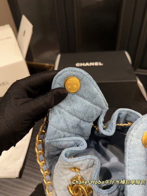 Chanel denim bucket bag - Image 9