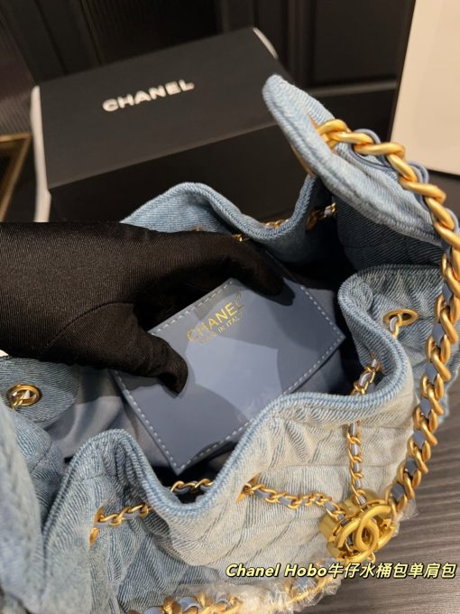 Chanel denim bucket bag - Image 10