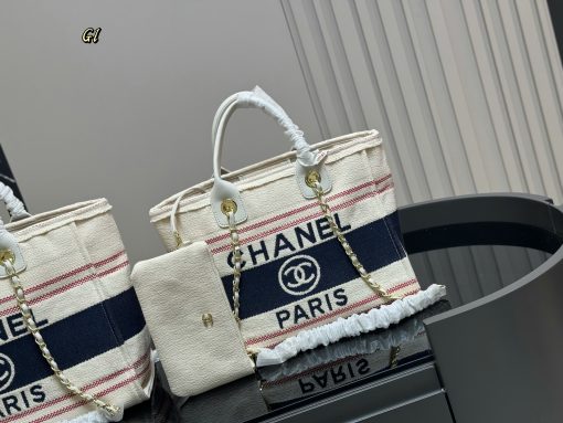 Chanel denim beach bag