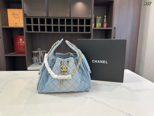 CHANEL denim tote bag - Image 9