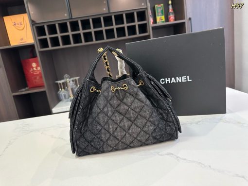 CHANEL denim tote bag - Image 4