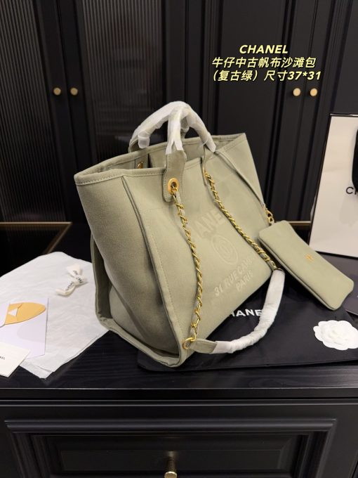 CHANEL denim canvas bag - Image 8