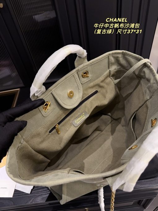 CHANEL denim canvas bag - Image 6