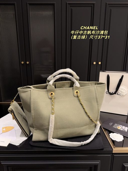 CHANEL denim canvas bag - Image 5